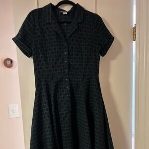 Collectif Caterina Swing Dress in Check Print UK12